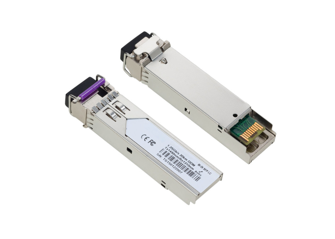 1.25G BIDI Single Fiber SM SFP 1490/1310nm 20KM Transceiver Multi Vendor MSA Compatible