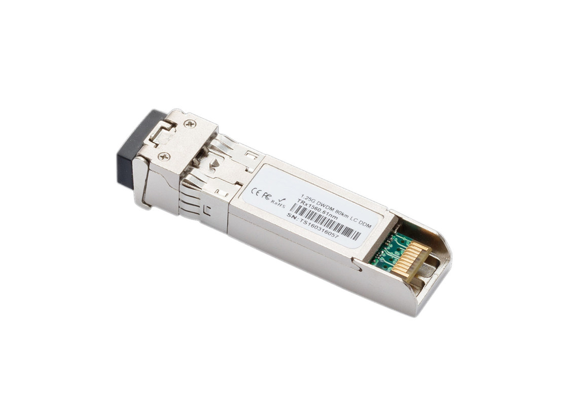 1.25G DWDM Transceiver  Single Mode CH55 80KM with Multi Vendor MSA Compatible